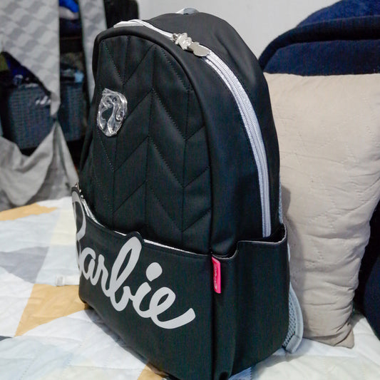 Mochila Barbie Original Negra con Acolchado Premium | Escolar y Uso Diario