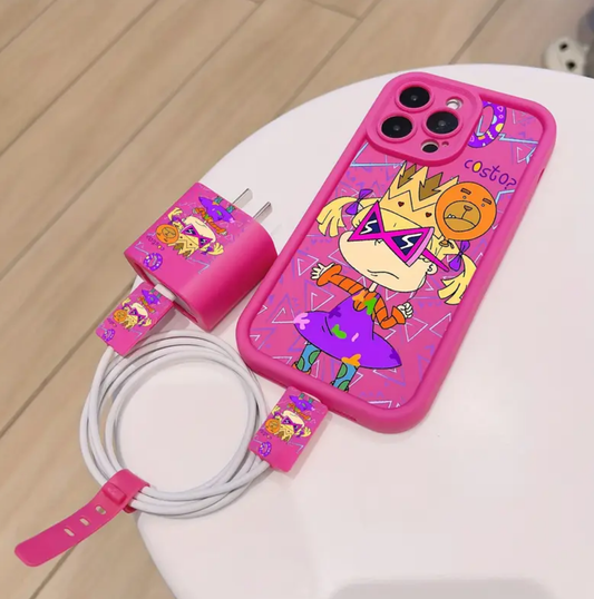 Set de funda y cargador diseño retro pop