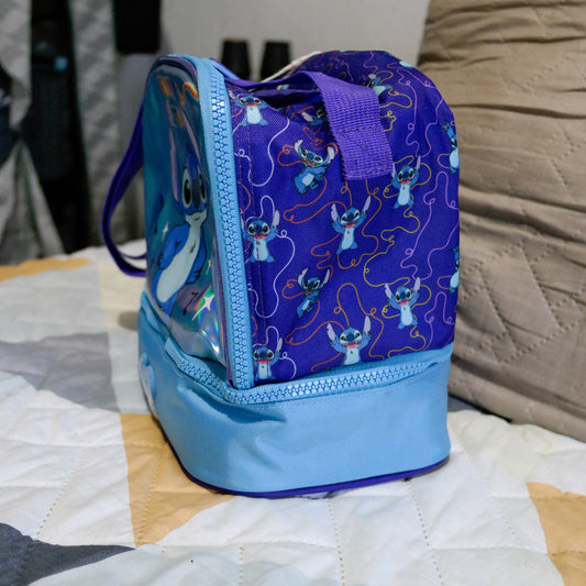Lonchera Infantil Stitch Good Times – Diseño Holográfico Azul
