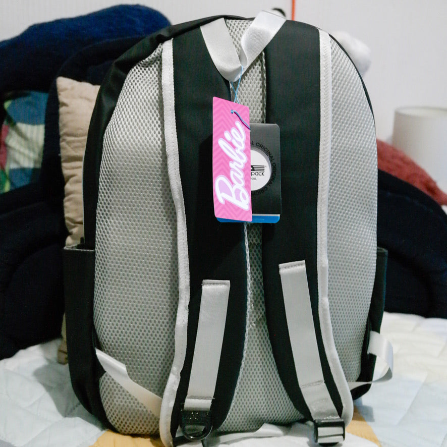 Mochila Barbie Original Negra con Acolchado Premium | Escolar y Uso Diario