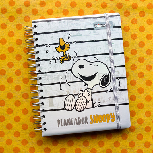 Planner Snoopy con Espiral – Planeador diario práctico y cute