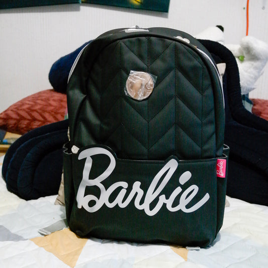 Mochila Barbie Original Negra con Acolchado Premium | Escolar y Uso Diario