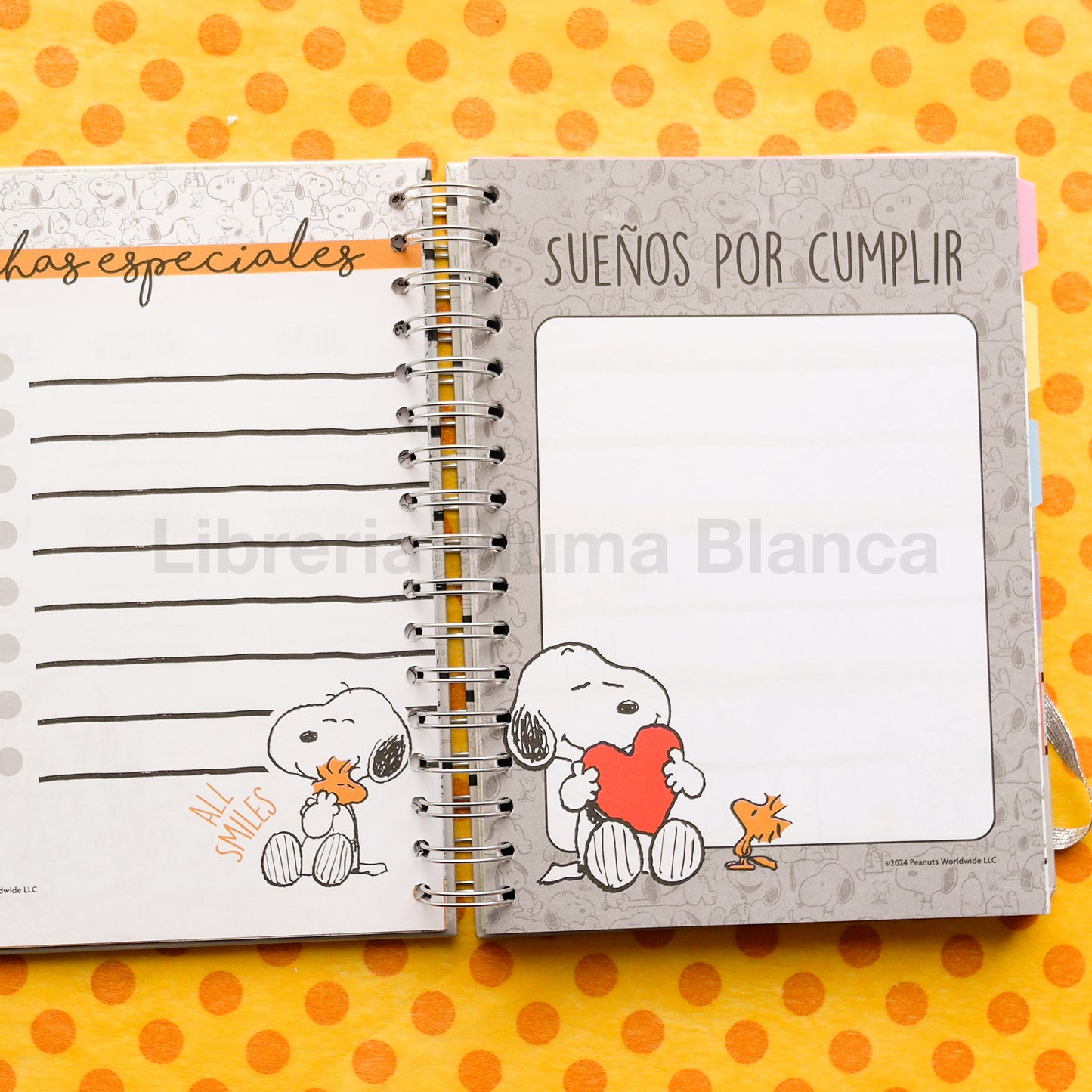 Planner Snoopy con Espiral – Planeador diario práctico y cute