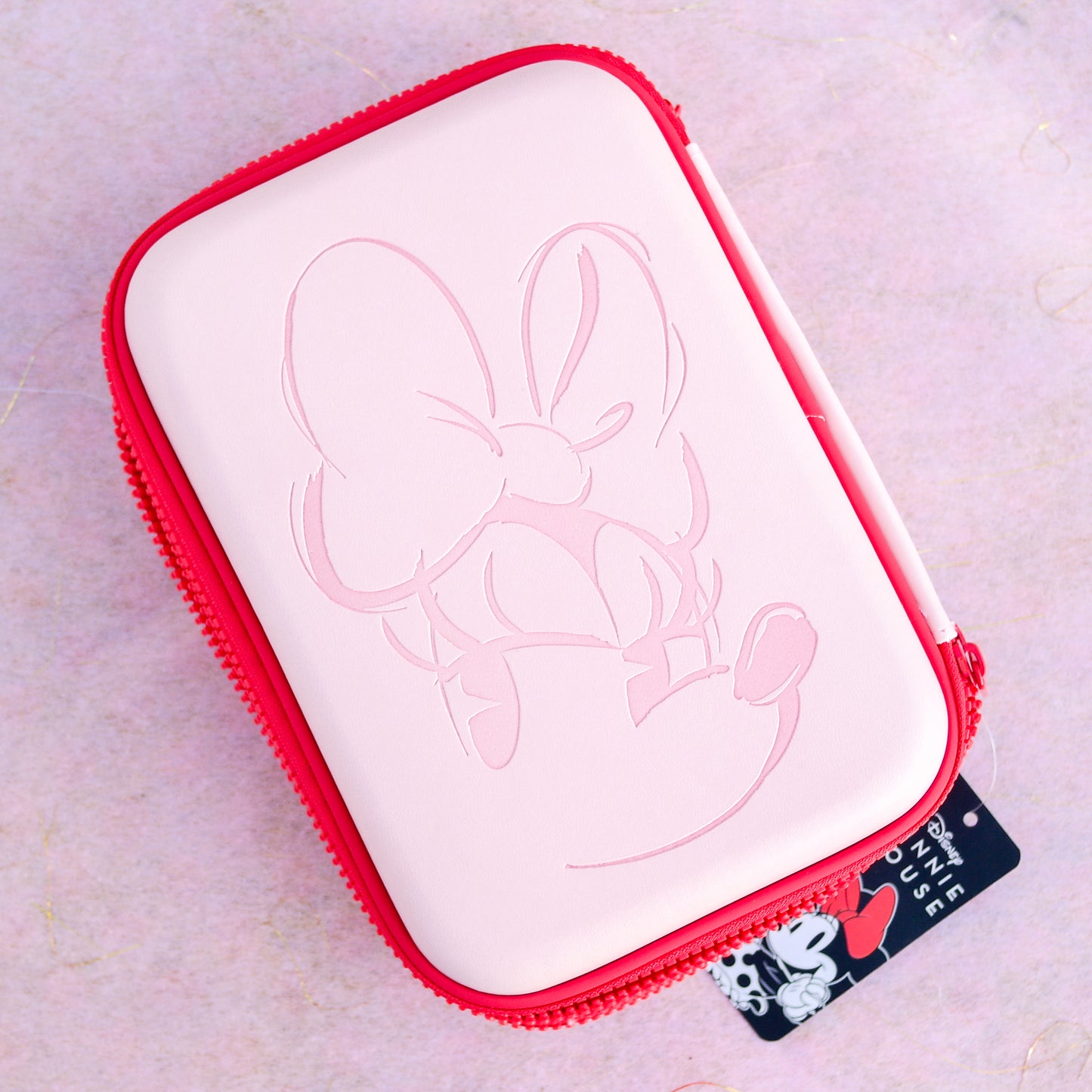 Estuche Minnie Mouse Rosa de Dos Compartimentos