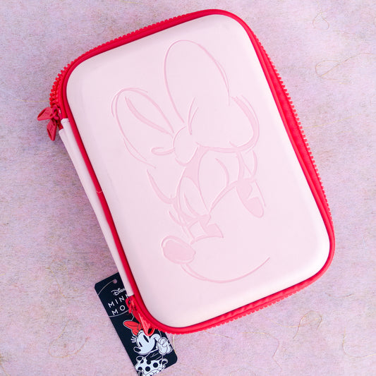 Estuche Minnie Mouse Rosa de Dos Compartimentos