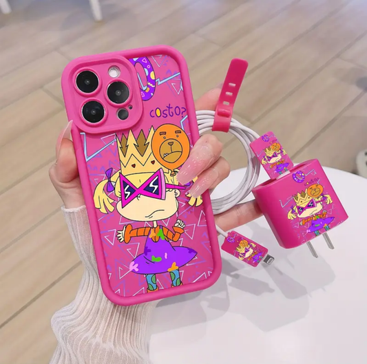 Set de funda y cargador diseño retro pop