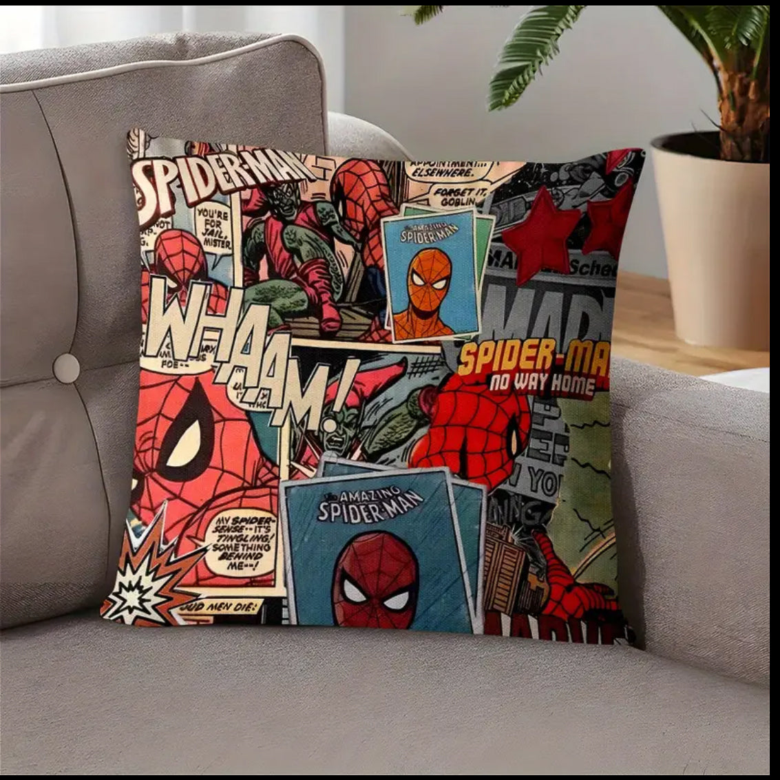 Funda de cojín Spider-Man estilo cómic