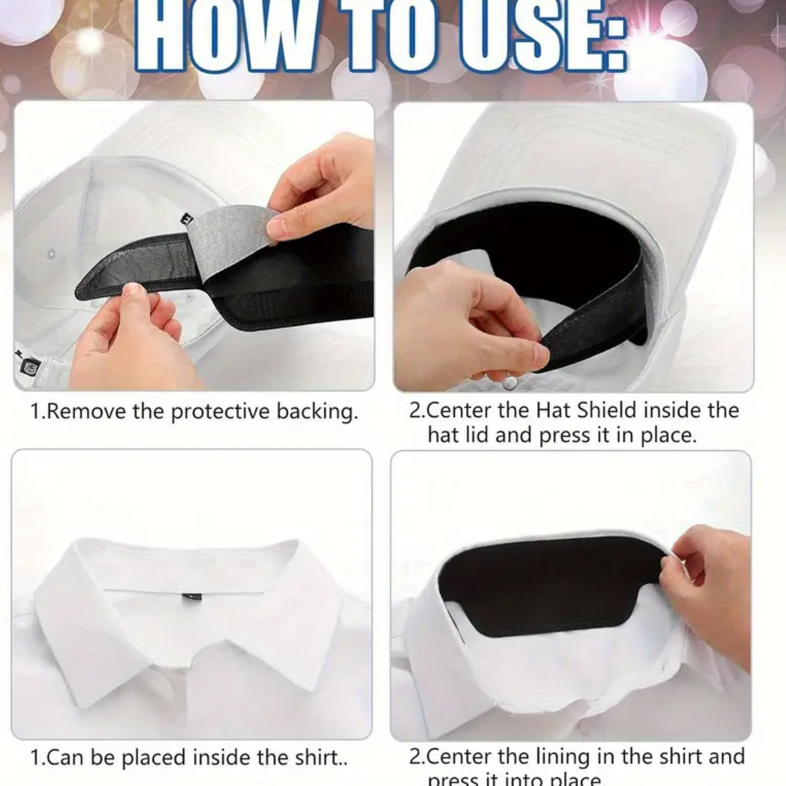 🧢✨ Protectores adhesivos para gorras (24 unidades)