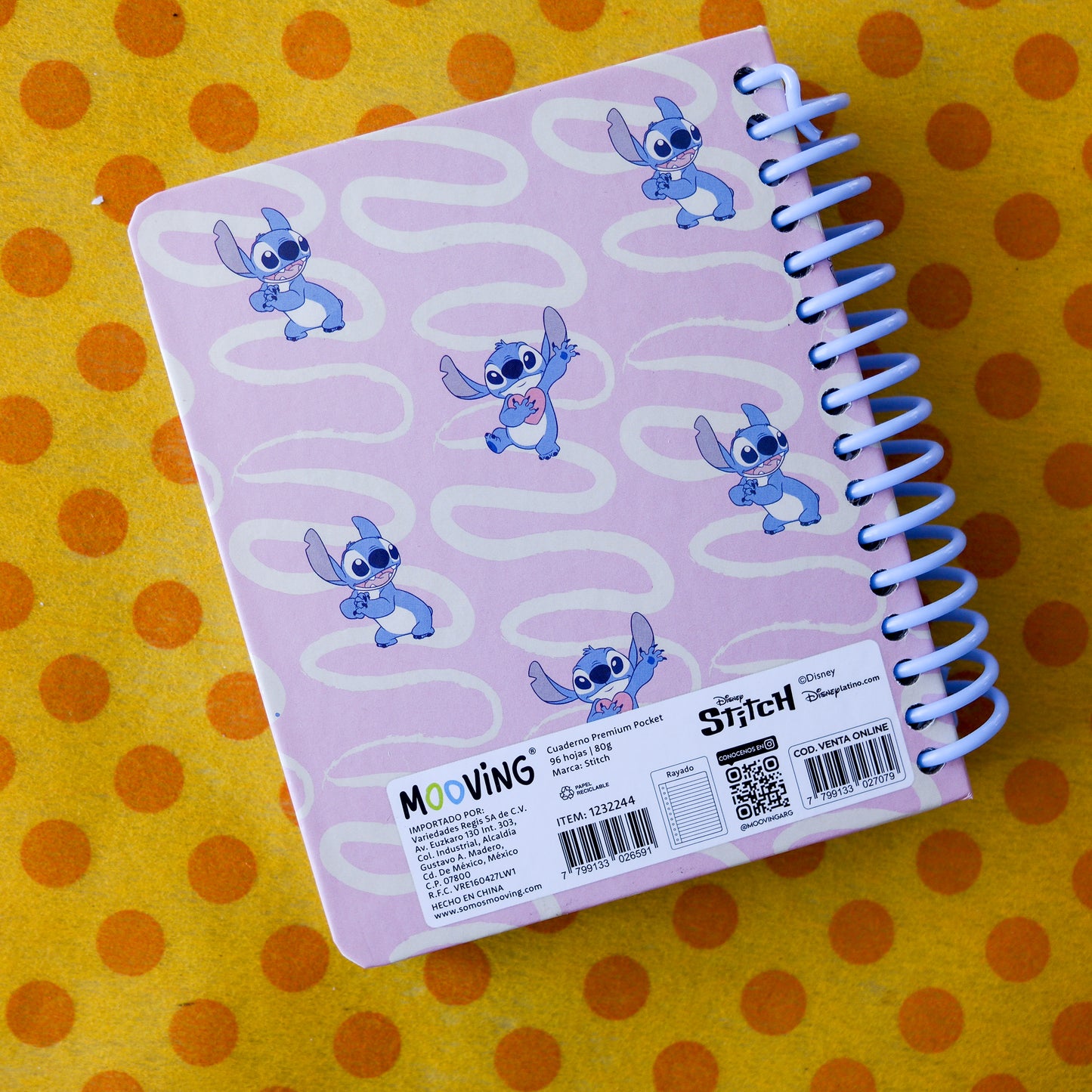Libretas Stitch Mooving – Espiral Pequeñas (96H)