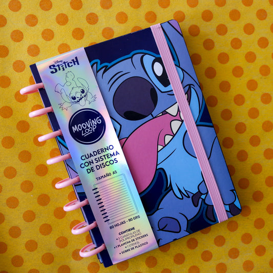 Cuaderno con Discos Stitch – Mooving A5 (80H)
