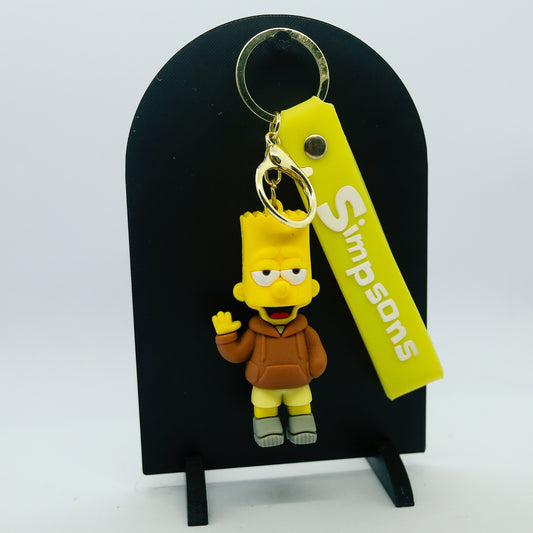Llavero Bart Simpson – Diseño en Goma con Cinta Decorativa