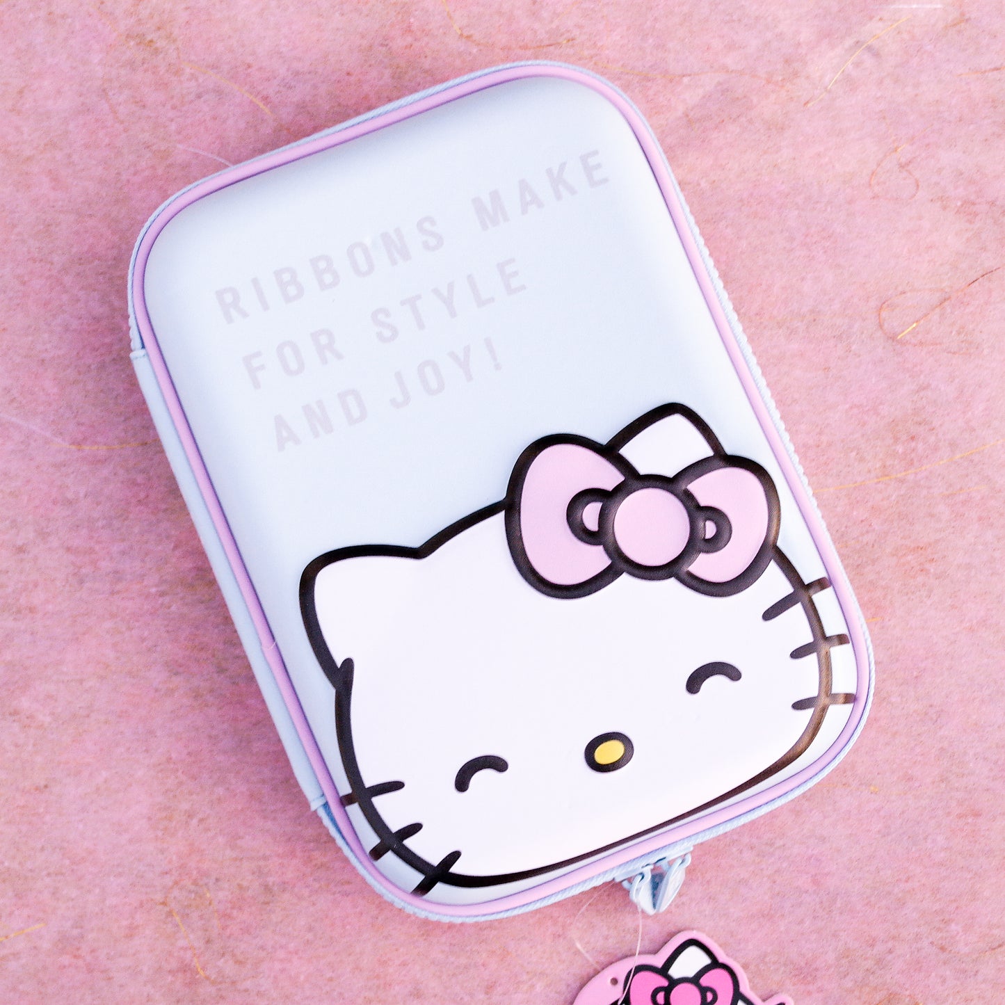 Estuche Hello Kitty Rosa &amp; Celeste – Ribbons Make for Style and Joy | Pencil Case Sanrio